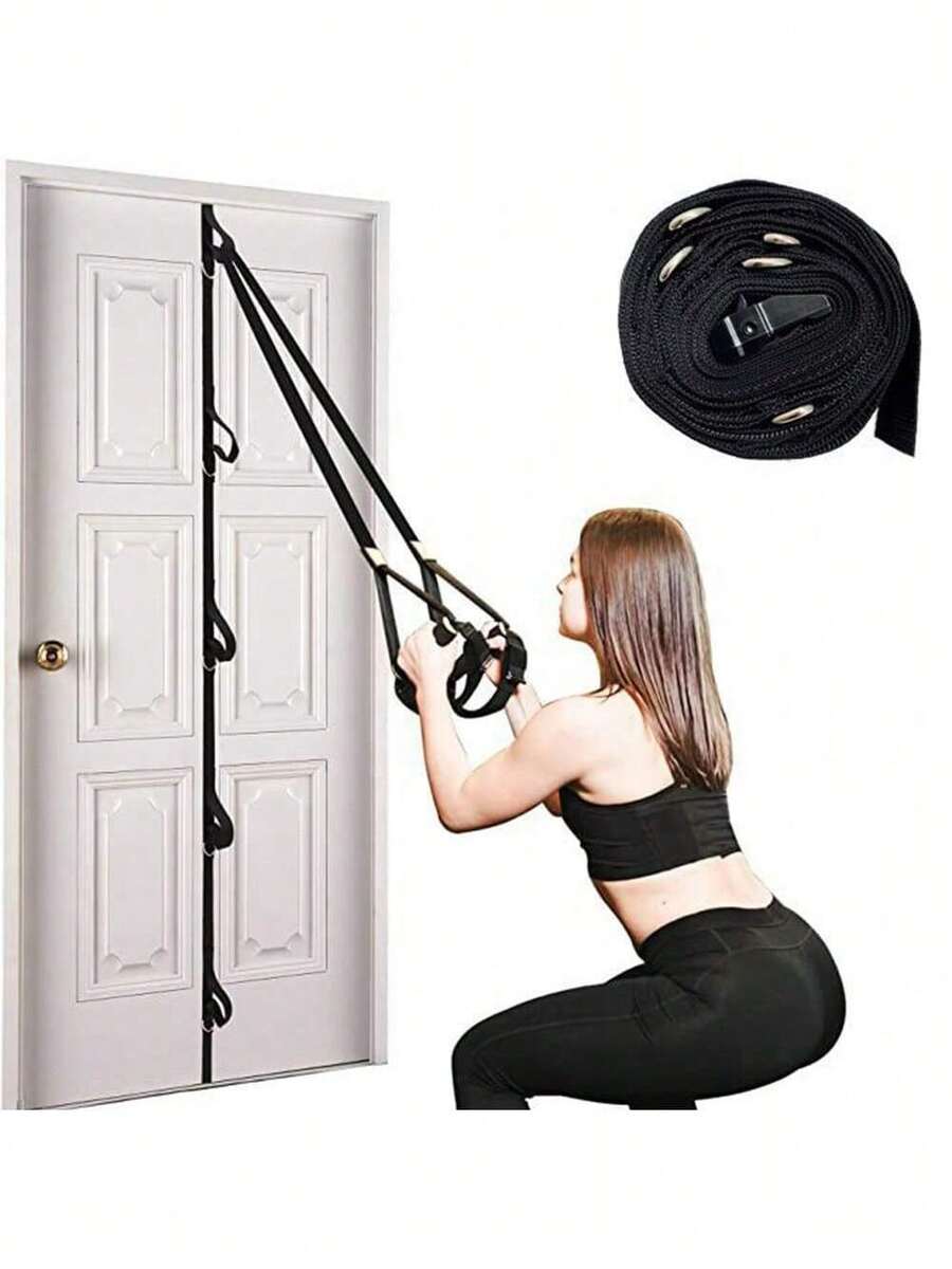 1 Pieza Correa De Anclaje De Puerta Para Ejercicios Bandas Resistenc Negro - Negro - Ver 1