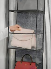 Over The Door Hanging Storage Bag, Transparent Visible Multi-Compartment Organizer Pouch For Closet, Wall, Home Organization