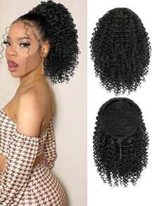 Fashion  Short Curly Ponytail, 12 Inch Natural Pull Rope, Two Clips, Synthetic African Female