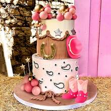 LaVenty Cowboy Rodeo Cake Topper Cowboy Western Cake Decorations Cowboy Hat Birthday Cake Topper Cowgirl Boots Cake Topper Cow Balls Cake Topper - Multicolor - View 5