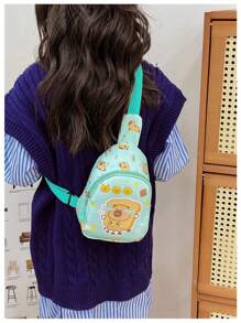 1pc Capybara Chest Bag Cute Cartoon One-Shoulder Crossbody Bag Casual Versatile Storage Chest Bag