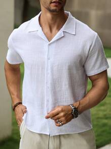 Men's Linen Shirts Casual & Fashion Short Sleeve Shirts For Beach In Summer