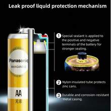 Nuevas baterías desechables originales Panasonic de 1.5V, baterías de carbón AA/AAA, resistentes a explosiones, adecuadas para electrodomésticos de bajo rendimiento como alarmas, calculadoras, relojes, controles remotos, juguetes, ratones, etc.