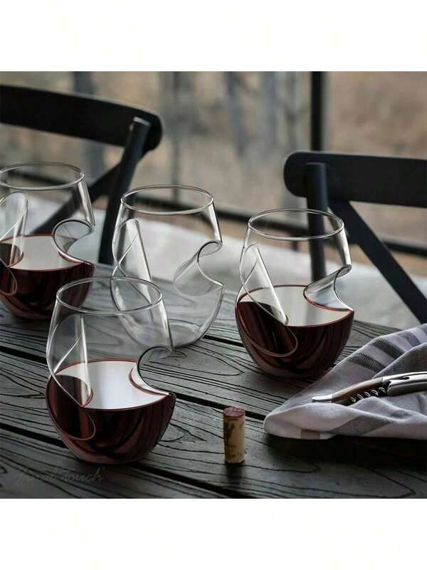 1pc Creative Cocktail Glass, Heatproof Twisted Design, Reusable Multi-Purpose Household Glassware, Hand Wash Only - Suitable For Whiskey, Tea, Beer