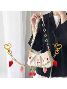 Cherry Strawberry Bag Charm Chain Pendant Decoration Bag Chain, Keychain, Mobile Phone Chain 7.87 Inch Wallet With Extender Wallet Handbag Charm Gold Chain Decoration With Heart-Shaped Buckle Suitable For Crossbody Bags Shoulder Bags Handbags Clutch Bags - Multicolor - View 5