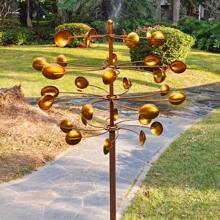Large, Gold Outdoor Wind Spinner Outdoor Decor Metal Windmill With 360° Rotation, Kinetic Garden Spinner With Dual-Blade Design, Decorative Lawn Windmill Wind Sculpture And Spinner
