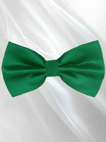 Men's Solid Color Elegant Jacquard Bow Tie, Pre-Tied Double Layer Solid Color Bowtie, Satin Formal Tuxedo Bowknot, Adjustable, Suitable For Groomsmen, Wedding, Party, Formal Events, Holiday Gift