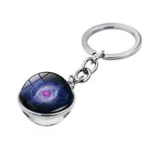 1pc 8 Planets Galaxy Moon Crystal Glass Keychain Pendant Keyring Gift Souvenir Car Accessories Bag Charm
