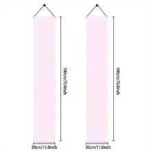 2pcs 1 Pair Of 2D Door Signs Polyester Happy Birthday Door Signs, 12x71 Inches, No Electricity Required, Suitable For Party Decoration, Black And Silver