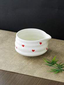 1pc/2pcs/4pcs/5pcs Hand-Painted Heart Matcha Tea Set, Cute Matcha Bowl, Tea Whisk, Tea Spoon, Complete Matcha Tea Utensils Set, Suitable For Matcha Beginners, Gift For Matcha Lovers, Birthday Present Back To School