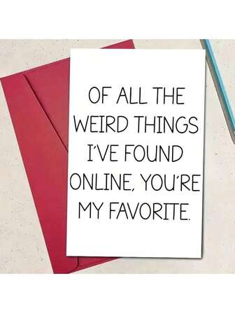 1/2/5/10pcs Funny & Romantic Valentine's Day Card - Perfect For Him, Her, Or Fiance - Unique Cartoon-Themed Greeting Card With Envelope, Blank Page Inside, Perfect Gift For Father's Day, Mother's Day, Various Holidays, Anniversaries, Parties, Weddings And Special Occasions