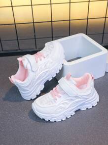 Kids' Athletic Shoes Autumn/Winter Girls' Breathable Mesh Casual Chunky Sneakers, Mid-Size School Running Shoes