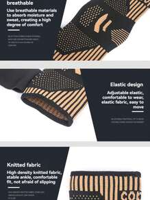 1 Stück Kupfer-Ionen Bandage Kompressions-Knöchelstütze, geeignet für Herren & Damen, Fitness, Laufen, Seilspringen, elastisch & atmungsaktives Fußgelenk Gym Zubehör