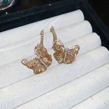 Andkiss 1 Pair Fashion Versatile Butterfly Tassel Earrings - Multicolor - View 4