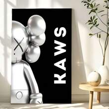 1/3 piezas Pintura artística minimalista estilo KAWS - Póster Kaws Pintura de arte contemporáneo de pared | Impresión de arte pop genial para decoración de dormitorio, oficina o estudio, póster de impresión en lienzo, 2D, excelente para decoración de habitación sin marco
