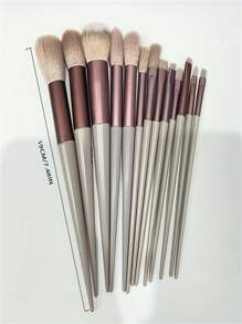 13pcs Professional Makeup Brush Set, Oval Shaped, Suitable For Foundation, Eyebrows, Concealer, Eyeshadow Powder, Travel And Daily Makeup Use, Soft Bristles Meet Basic Makeup Needs Of Blush, Concealer And Eyeshadow, Hypoallergenic, For Beginners And Professionals