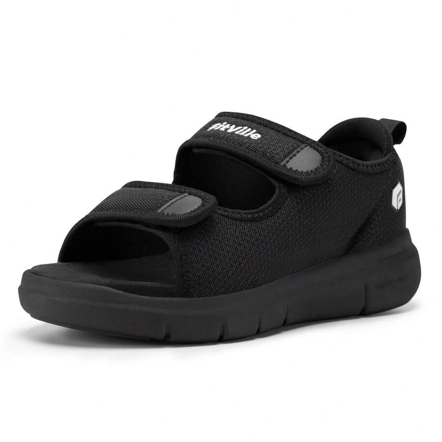 FitVille Men's Sandals Extra Wide Shoes With Adjustable Strap Wide Width Slippers For Wide Feet