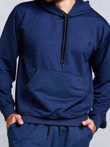 Men's Sweatshirt And Pants Set - 藏蓝色 - 查看 3