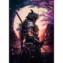 1 件/3 件墙面艺术海报可选框架复古黑色武士樱花武士人物艺术绘画壁纸海报和印刷品客厅家居装饰海报，适用于住宅和宿舍墙壁，客厅和酒吧装饰，餐厅或浴室装饰，房间装饰，高品质无框，室内/室外油画艺术，无框/有框 - 彩色 - 查看 30