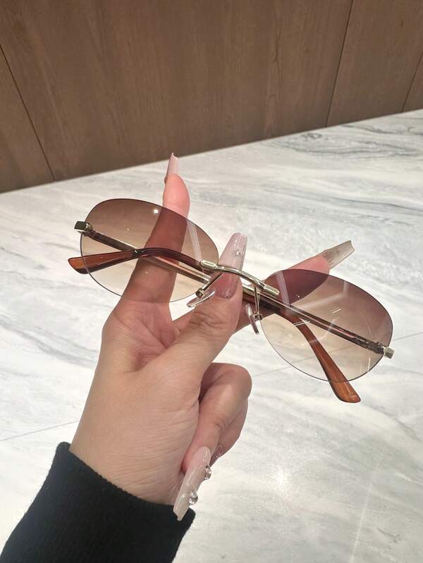 1 Peça Armação de Óculos Oval Super Leve com Borda, Moda Feminina, Decoração de Praia, Verão, Viagem e Uso Diário