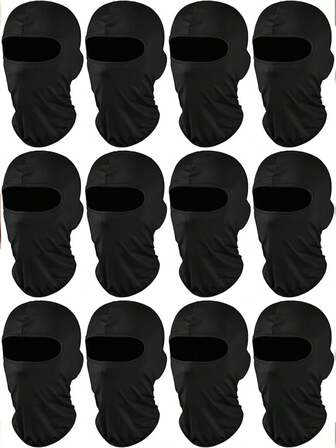 Flerpack unisex enfärgad skidmask, balaklava halsvärmare, lämplig för daglig användning, utomhusresor, vandring, skidåkning, cykling