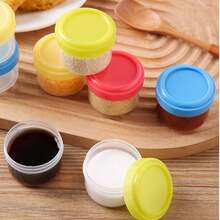 Envases pequeños de plástico transparente, frascos para salsas reutilizables, ensaladas, botellas de condimentos - Multicolor - Ver 2