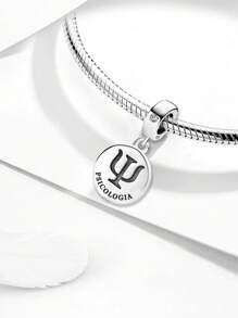 1Pc 925 Sterling Silver Hollow Letter DIY Bead For Ladies Jewelry Bangle Accessories Fine Jewelry Making