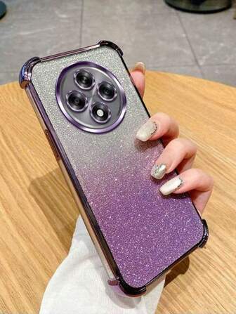 Funda protectora de TPU suave para el teléfono móvil OPPO RENO 12F, funda protectora con brillo de TPU para OPPO Reno 12 F, funda protectora de cubierta posterior