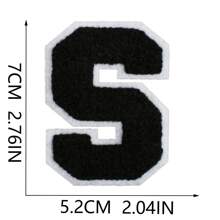 26 Remendos de Letras Termo-Aplicáveis, Letras em Chenille A-Z, Remendos Decorativos Bordados, Costuráveis Personalizados para Reparação de Roupas, Bonés, Camisas, Sapatos, Denim, Bolsas (Preto)