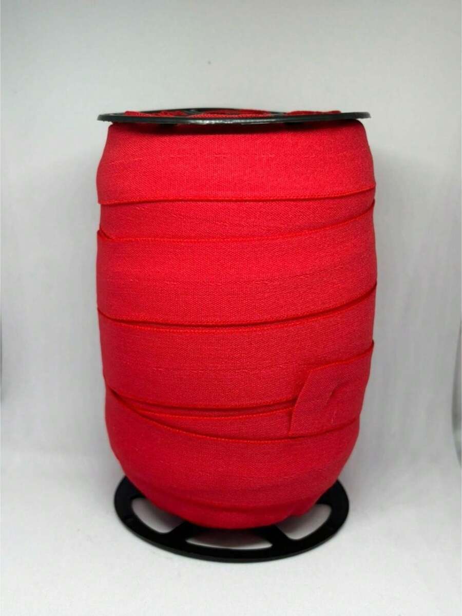 Rolo 50 Metros Elástico Dobrável Viés TIPO ZANOTTI Mexicano 25 mm Poliéster Cores Costura Lingerie - Vermelho - Visão 1