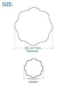 1 pieza/2 piezas Posavasos nórdicos redondos, manteles individuales, accesorios de cocina, manteles individuales para mesa de comedor, resistentes al calor, antiescarcha, manteles individuales occidentales antideslizantes y duraderos, resistentes al calor, lavables e impermeables para mesas de comedor, se pueden usar para decoración de fiestas, banquetes, protección de escritorios, adecuados para cenas a la luz de las velas y reuniones diarias.
