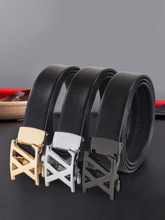 1 stuk lichte luxe heren zwarte veelkleurige letterlegering nieuwe zelfgesp legering gesp zakelijke casual multifunctionele jeansriem als perfect cadeau voor vader, familieleden en vriend