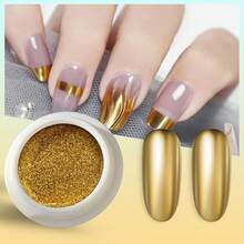 6 Colors  Nail Powder,  Powder With Pink,Silver,Gold Metal Mirror Effect, Holographic Nail Art Pigment Powder For DIY Gel Polish, Nail Art Decorations Y2K Holographic Sparkle, Aurora Nail Polish Powder, Fine Mirror  Powder 0.5g - 彩色 - 查看 4