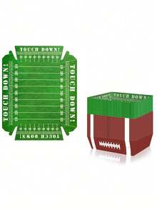 12/24 Peças Bandejas de Servir para Decoração de Festa de Natal, Bandejas Descartáveis com Tema de Bolas, Tigelas de Decoração de Festa de Aniversário, Pratos de Decoração para Cozimento e Casamento - Bandejas de Comida com Tema de Futebol Rugby, Bandejas Grandes de Flocos de Milho, Adequadas para Temas de Festa de Aniversário de Futebol, Beisebol e Rugby, Suprimentos para Festa de Dia de Jogo, Decorações para Festa de Aniversário e Casamento.