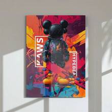 1/3 件 KAWS 风格艺术画 – Kaws 海报当代墙壁艺术画 | 艺术印刷品适用于卧室装饰、办公室或工作室装饰海报帆布印刷品，2D，非常适合房间装饰无框 - B - 查看 5