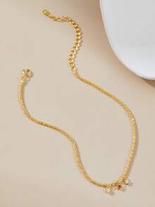 1pc 925 Sterling Silver Snowflake Single Layer Anklet, Minimalist Niche Design, Versatile For Everyday, Dating, Beach, Gift For Girlfriend