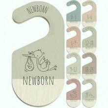 Baby Clothes Dividers For Closet - Wooden Baby Closet Dividers For Nursery & Baby Clothes Organizer - Gender Neutral Baby Clothes Size Dividers For Boy & Girl, 8 Baby Closet Organizers - Multicolor - View 1