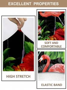 1pc Tropical Leaves, Flamingo, Element Printed Milk Silk Universal Beach Chair Cover, Removable & Washable Stretchy Slipcover For Pool, Beach, Outdoor