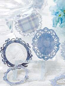 MOCARD 1 包 30 张镂空相框剪贴簿纸、DIY 装饰衬纸、节日礼物、手工拼贴材料、个性化剪贴簿规划、创意学校文具、学校用品、返校 - 粉色 - 查看 7