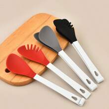 1pc Silicone Food Tongs, 2-In-1 Detachable Pasta/BBQ Tongs, Oven Safe & Dishwasher Safe
