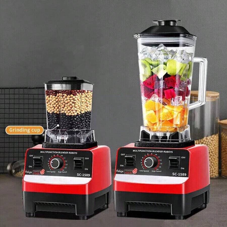 4500W 2L Multifunctional Blender Food Processor Smoothie Juicer Ice Crusher - Red - View 1