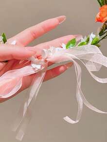 1件/2件/3件装仙女粉色花朵头饰，森林风格花卉头饰，女孩和女士拍照道具发饰，锐舞派对配饰，皇冠，头饰，服装皇冠，发饰花环，头花环，发藤，发圈，准新娘，粉色发夹，婚礼，女士夏威夷服装，情人节配饰，春季 - 彩色 - 查看 6