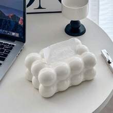 1pc European Style Cotton Candy Tissue Box, High-End Luxury Cream-Colored Creative Home Decor Tissue Box Holder For Living Room, Dining Table Home Bathroom Decor Fall Decor Back To School