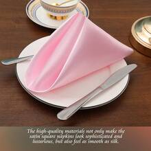 6pcs Satin Faille Napkins, Suitable For Various Party Decorations - Multicolor - View 12
