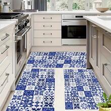 1pc Bohemian Square Pattern Printed Anti-Slip Silica Gel Kitchen Mat, 3D Printed Rectangular Carpet For Living Room, Bedroom, Hallway, Bathroom, Laundry Room - Polyester Rug For Indoor And Outdoor Home Decor - XXCFD005 - View 7