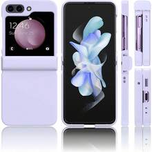 keshengtai 纯色防震糖果色铰链全包手机壳，兼容三星 Galaxy Z Flip7、7FE、6、5、4、3、5G，防水防震防摔防刮，春季粉彩礼品，1个装 - 紫色 - 查看 2