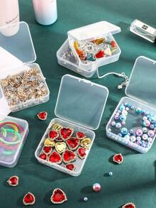 2/10/20 pièces Mini boîtes de rangement en plastique transparent pour la collecte de petits articles, perles, bijoux, cartes de visite, pièces de jeu, artisanat - Multicolore - Voir 7