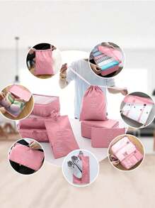 8 piezas de cubos de embalaje de viaje, organizadores de gran capacidad, organizadores de equipaje, bolsas de maquillaje, bolsas organizadoras portátiles, impermeables y plegables para ropa, zapatos, ropa de cama, cosméticos. Adecuado para viajes, vacaciones, viajes de negocios, uso doméstico. Regalo para mamá, novia, hermana.