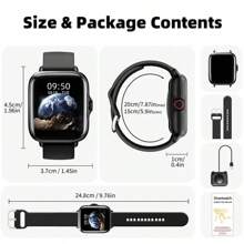Sports Smart Watch, 1.83'' Full Touch Screen Display With Message, Answer Make Call Smartwatch, Sleep Monitoring, Sports Pedometer, Information Alerts, For Phone And Android , Smartbands Fitness Watch For Women Men Friend Gift, Birthday Gift