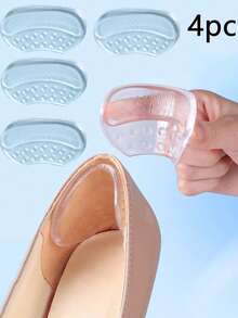 4 件超柔软硅胶鞋跟垫，防摩擦，防滑，适用于女士高跟鞋，适合大多数尺码变化，半码调节凝胶鞋垫，秋季